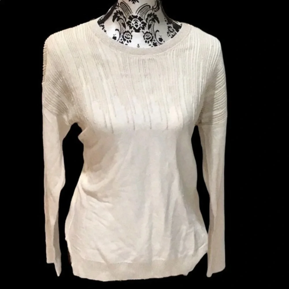 Alfani Women Sweater White Ivory Size M Pullover Embellished York